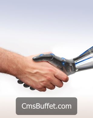 Human and Robot Shake Hands