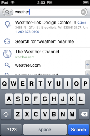 iPhone Screenshots Weather